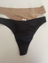 NWT 2 pair thong underwear size Small Tan Black + Bonus White Brief NEW - $9.50