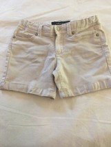 Girls Size 10 Jordache Midi Shorts Ivory Off White Denim Jean Adjust Waist EUC - £7.17 GBP