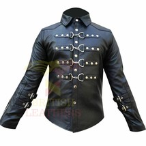 REAL LEATHER Mens Black PUNK / ROCK / GOTH Shirt BLUF Most Sizes - £79.92 GBP