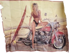 VINTAGE POSTER Harley Davidson Swimsuit Model Motorcycle 1963 Duo Glide ... - £15.59 GBP