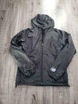 New Balance Black Windbreaker Hooded Jacket Full Zip Size Small - $19.79