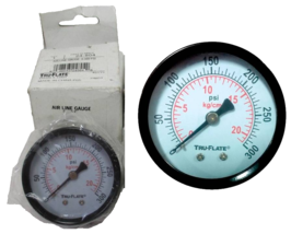 Air Line Gauge 1/4&#39;&#39; Polycarbonate in. NPT 300 psi Tru-Flate 24-804 - $15.29 CAD