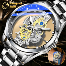 Waterproof Men Watch Stainless Steel Quartz Luminous Business Luxury Wristwatch - £25.56 GBP