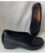 Clarks Collection Wedge Heel Shoes Womens 8 Channing Enna Black Round To... - $27.10 CAD