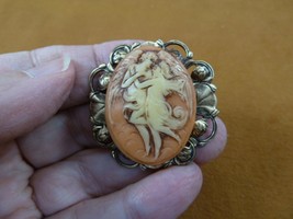CM1-18) Cupid Psyche Angel CAMEO jewelry Pin Pendant Greek myth man woman angels - £26.14 GBP