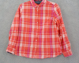 Tommy Hilfiger Womens Top Sz L Multicolor Plaid Long Sleeve Button Up Logo Used - £9.42 GBP