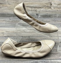 Dexflex Comfort Scrunch Ballet Flats sz 9.5W (WIDE) Nude Beige Cap Toe - £11.61 GBP