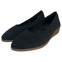 Skechers Shoes Womens 8.5 Black Wedge Slip On Knit Memory Foam Comfort F... - $34.64