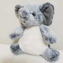 Aurora Plush Grey And White Sitting Elephant Stuffed Animal Soft  - £8.10 GBP