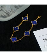 Van Cleef&amp;Arpels Vintage Alhambra Agate bracelet, 5 motifs, 18K yellow gold - $1,680.00