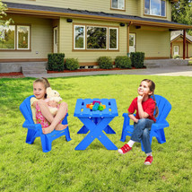 Kids Play Table Chair Set 3-Piece Plastic Picnic Activity Outdoor Garden Yard - £63.53 GBP