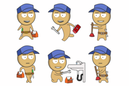 Clip art about plumbers and repairs - £2.99 GBP