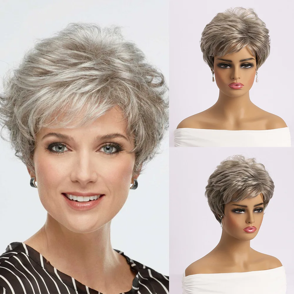 Popular Short Pixie Cut Wigs Natural And Realistic Fluffy Short Curly Ha - $22.18