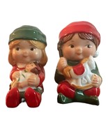 Vintage Avon Christmas Salt and Pepper Shakers Boy and Girl 1983, No Sto... - £3.93 GBP