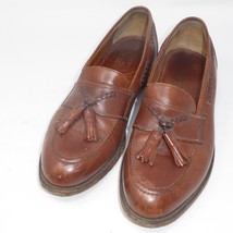 Johnston Murphy Edwardian Brown Leather Tassel Slip On Loafer USA Made M... - $44.50