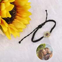 Customized Color Photo Weaving Couple Sunflower Projection Bracelet - $18.83