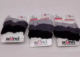 Lot of 3 Scunci Luxe Feel Hair Ponytailers, No Damage 3ct Each Grey &amp; Black - $9.79