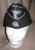 German ww2 Replica REPRODUCTION elite SS Panzer M40 cap embroidered Skull  Sz 58 - £43.15 GBP