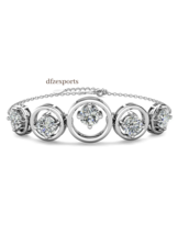 Stylish Moissanite Bracelets For Women 925 Silver Bangle Fine Jewelry Sparkly. - £126.33 GBP