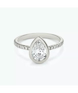 2Ct Pear Cut Lab-Created Diamond Women&#39;s Ring in 14K White Gold Plated - $2,822.32 MXN