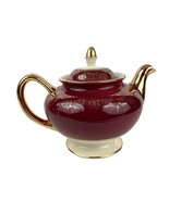 VTG Homer Laughlin Lady Stratford China 5 Cup Teapot with Lid Maroon 22K... - £25.36 GBP