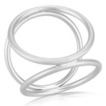 LO4249 - Matte Rhodium Brass Ring with No Stone - $402.60 MXN