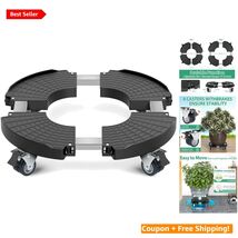 Adjustable Plant Caddy with Lockable Wheels - Move 450lbs Effortlessly i... - $57.37