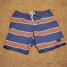 American Eagle Mens Medium Blue Orange Striped Boardshorts - $14.85