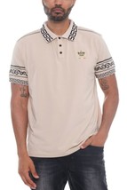 Men&#39;s Beige Version Couture Polo Button Down Shirt (S) - $34.65