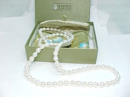 Honora Shimmery White Ringed Cultured Freshwater Pearl Necklace - 36 Inches Nwt - £139.88 GBP