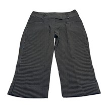 MKM Designs Capri Pants Women&#39;s 5/6 Black White Striped Stretch Mid-Rise... - $13.54