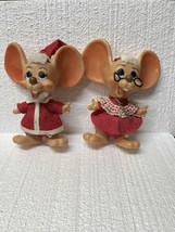 Vintage Mr. Mrs. Santa Claus Plastic Roy des of Florida Vinyl Mouse Banks - $44.55