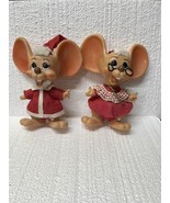 Vintage Mr. Mrs. Santa Claus Plastic Roy des of Florida Vinyl Mouse Banks - $44.55