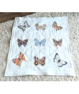 Handmade White Cotton Butterfly Quilt Wall Nature Art Lap or Baby - $6,369.18 MXN