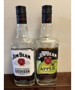 Jim Beam Kentucky Straight Bourbon Whiskey AND Apple Empty Bottles 750ml... - £11.67 GBP