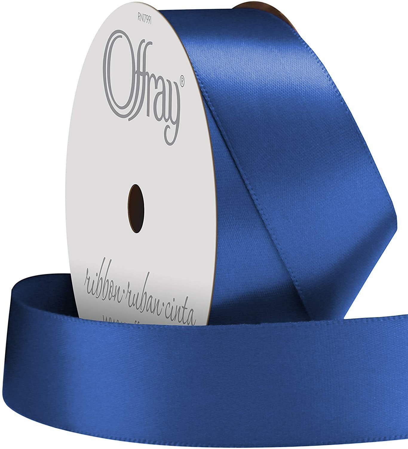 Offray Single Face Satin Ribbon Royal - $4.79