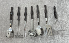 Cutco Utensils Lot Of 7 Vintage Brown Swirl Handle Masher Serving Spoon Spatula - $98.99