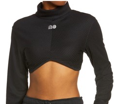 NWT Nike X Naomi Osaka Cropped Crop Sexy Long Sleeve Top Black White XS Sports 0 - £23.93 GBP