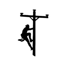 2x Electrician Lineman Vinyl Decal Sticker Different colors &amp; size for Cars/Bike - £3.45 GBP+