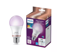 60-Watt Equivalent A19 LED Smart Wi-Fi Color Changing Smart Light Bulb p... - £14.92 GBP