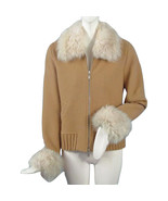 NEW! $730 Geiger of Austria Boiled Wool Jacket (Coat) US 4 34 Tan with F... - $403.45 CAD