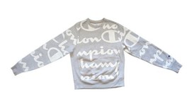 Champion Reverse Weave Crewneck Grey All Over Print Logo  Sweatshirt Size S - £22.41 GBP