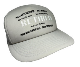 Vintage Retired Hat Cap Snap Back Gray Mesh Trucker Funny Gold Medal One Size - £12.04 GBP