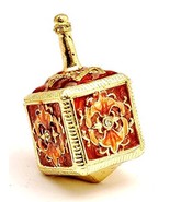 Metal Dreidel With Base in Brown Magen David Hand Made Enamel Painting - £14.86 GBP