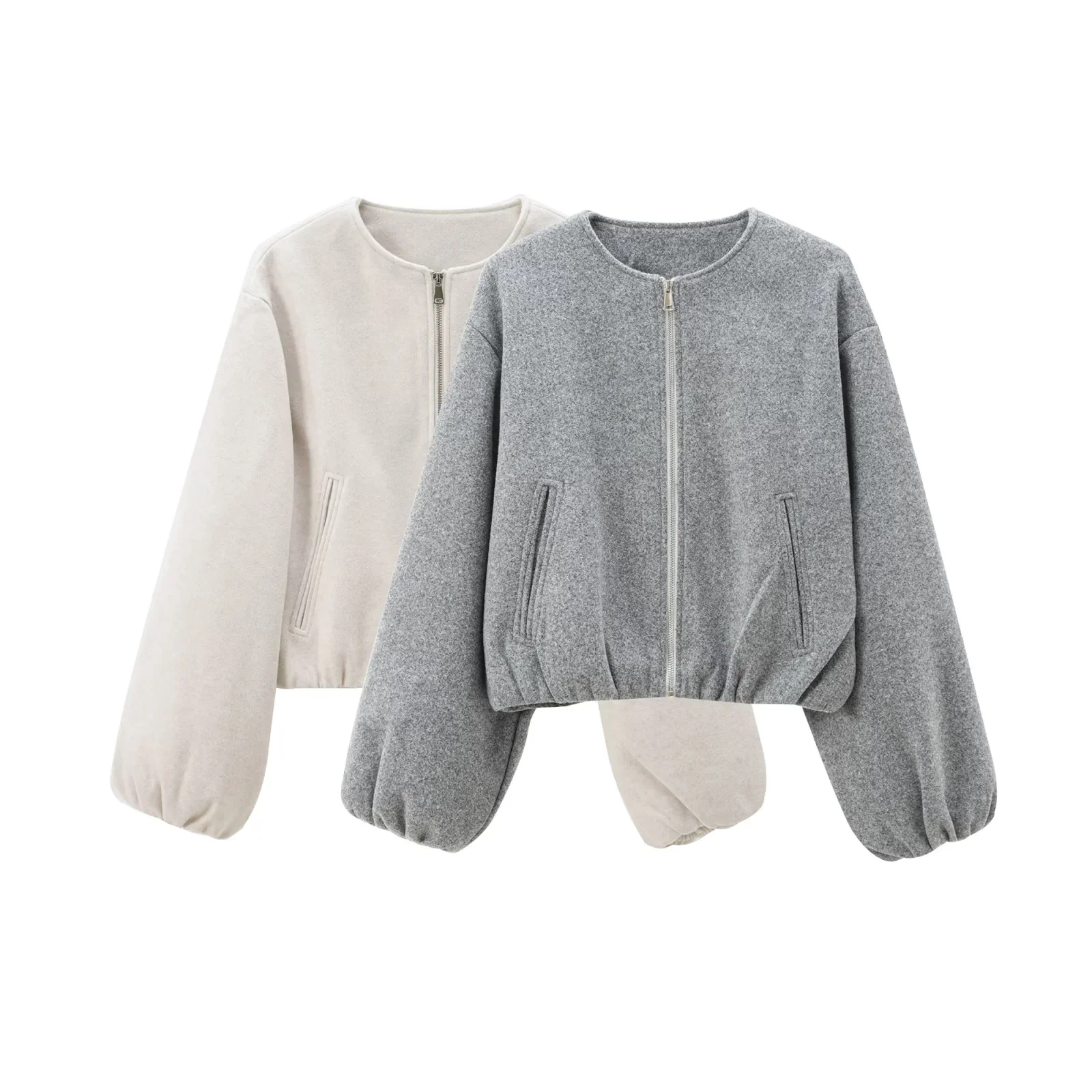  Bomber Jacket Women Autumn Long Sleeve Faux Wool Coats Woman Jackets - $70.00