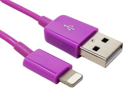New Funtech Purple Charge Sync Flat 8-Pin Usb Cable For Apple Devices FTEIC007P - £5.14 GBP