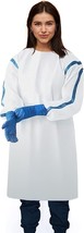 5 pcs White Disposable Polypropylene Lab Coats 3XL 35 gsm /w Tie Back Closure - £21.99 GBP