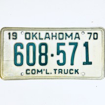 1970 United States Oklahoma Commercial Truck License Plate 608-571 - £14.54 GBP