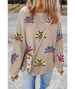 Smoke Gray Turkey Graphic Corded Baggy Sweatshirt - $42.85 CAD