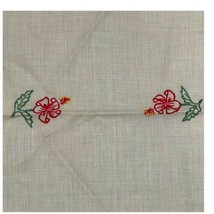 Hibiscus Summer Floral Embroidered Table Runner Flower Dresser Scarf 11” X 39” - £20.63 GBP